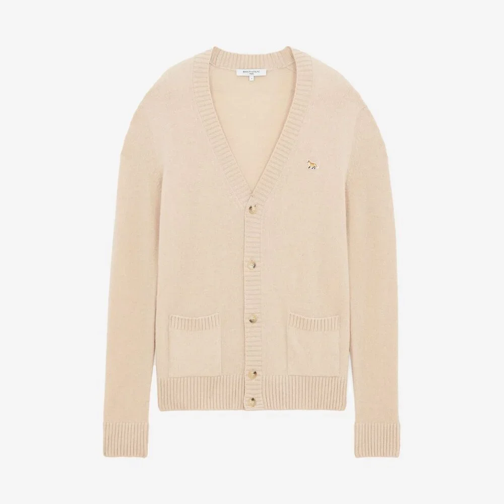 NWT - Maison Kitsune Baby Fox Men's Cardigan - Beige🦊 - Picture 2 of 6